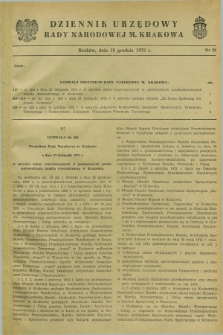 Dziennik Urzędowy Rady Narodowej M. Krakowa. 1972, nr 28 (18 grudnia)