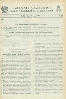 Dziennik Urzędowy Rady Narodowej M. Krakowa. 1973, nr 12 (14 maja)