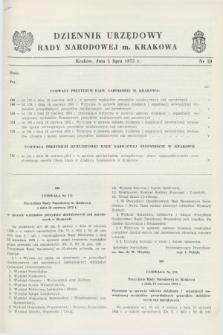 Dziennik Urzędowy Rady Narodowej M. Krakowa. 1973, nr 20 (5 lipca)