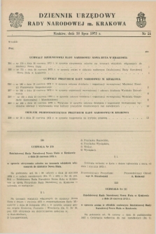 Dziennik Urzędowy Rady Narodowej M. Krakowa. 1973, nr 21 (18 lipca)
