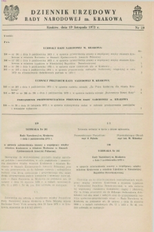 Dziennik Urzędowy Rady Narodowej M. Krakowa. 1973, nr 29 (19 listopada)