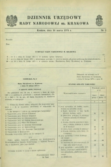 Dziennik Urzędowy Rady Narodowej M. Krakowa. 1974, nr 3 (14 marca)