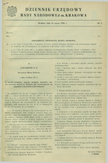 Dziennik Urzędowy Rady Narodowej M. Krakowa. 1974, nr 4 (21 marca)