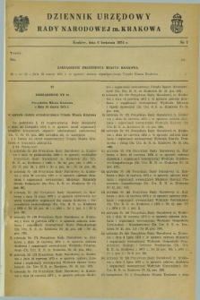 Dziennik Urzędowy Rady Narodowej M. Krakowa. 1974, nr 7 (6 kwietnia)