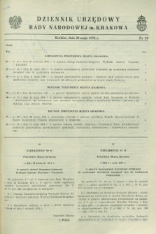 Dziennik Urzędowy Rady Narodowej M. Krakowa. 1974, nr 10 (20 maja)