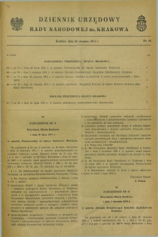 Dziennik Urzędowy Rady Narodowej M. Krakowa. 1974, nr 16 (26 sierpnia)