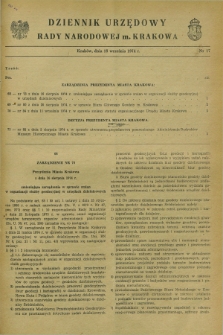 Dziennik Urzędowy Rady Narodowej M. Krakowa. 1974, nr 17 (18 września)