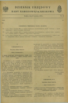 Dziennik Urzędowy Rady Narodowej M. Krakowa. 1974, nr 18 (20 września)