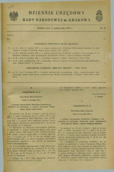 Dziennik Urzędowy Rady Narodowej M. Krakowa. 1974, nr 20 (11 października)