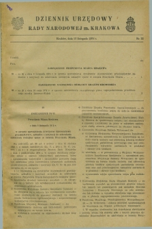 Dziennik Urzędowy Rady Narodowej M. Krakowa. 1974, nr 22 (15 listopada)