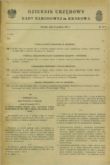 Dziennik Urzędowy Rady Narodowej M. Krakowa. 1974, nr 27 (31 grudnia)