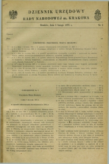 Dziennik Urzędowy Rady Narodowej M. Krakowa. 1975, nr 2 (5 lutego)