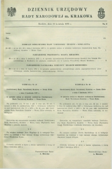 Dziennik Urzędowy Rady Narodowej M. Krakowa. 1975, nr 6 (18 kwietnia)