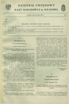 Dziennik Urzędowy Rady Narodowej M. Krakowa. 1975, nr 7 (28 maja)