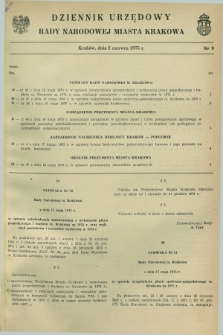 Dziennik Urzędowy Rady Narodowej Miasta Krakowa. 1975, nr 9 (2 czerwca)