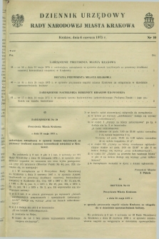 Dziennik Urzędowy Rady Narodowej Miasta Krakowa. 1975, nr 10 (6 czerwca)
