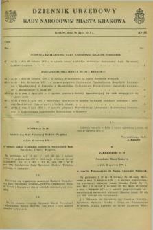 Dziennik Urzędowy Rady Narodowej Miasta Krakowa. 1975, nr 15 (10 lipca)