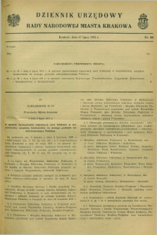 Dziennik Urzędowy Rady Narodowej Miasta Krakowa. 1975, nr 16 (17 lipca)