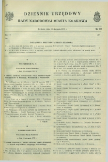 Dziennik Urzędowy Rady Narodowej Miasta Krakowa. 1975, nr 20 (29 sierpnia)