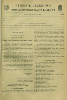 Dziennik Urzędowy Rady Narodowej Miasta Krakowa. 1975, nr 21 (6 września)