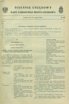 Dziennik Urzędowy Rady Narodowej Miasta Krakowa. 1975, nr 23 (19 września)