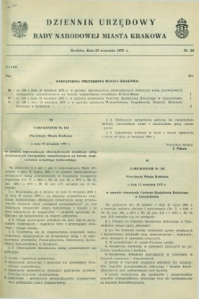 Dziennik Urzędowy Rady Narodowej Miasta Krakowa. 1975, nr 24 (23 września)