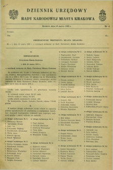 Dziennik Urzędowy Rady Narodowej Miasta Krakowa. 1976, nr 4 (24 marca)