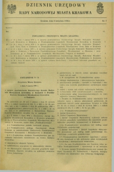 Dziennik Urzędowy Rady Narodowej Miasta Krakowa. 1976, nr 7 (8 kwietnia)