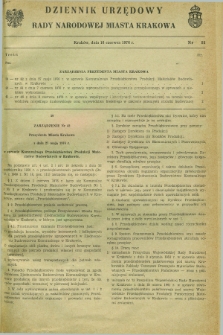 Dziennik Urzędowy Rady Narodowej Miasta Krakowa. 1976, nr 11 (16 czerwca)