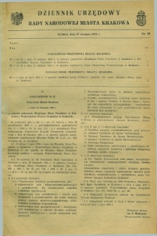 Dziennik Urzędowy Rady Narodowej Miasta Krakowa. 1976, nr 19 (27 sierpnia)