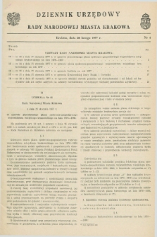 Dziennik Urzędowy Rady Narodowej Miasta Krakowa. 1977, nr 4 (28 lutego)