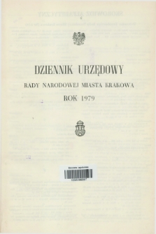 Dziennik Urzędowy Rady Narodowej Miasta Krakowa. 1979, Skorowidz alfabetyczny