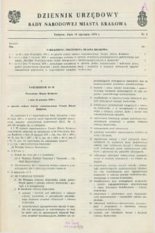 Dziennik Urzędowy Rady Narodowej Miasta Krakowa. 1979, nr 1 (19 stycznia)