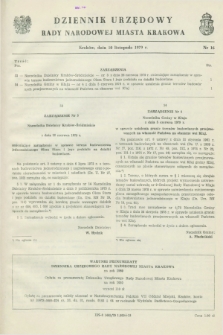 Dziennik Urzędowy Rady Narodowej Miasta Krakowa. 1979, nr 16 (10 listopada)