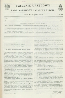 Dziennik Urzędowy Rady Narodowej Miasta Krakowa. 1979, nr 19 (31 grudnia)