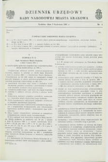 Dziennik Urzędowy Rady Narodowej Miasta Krakowa. 1981, nr 5 (2 kwietnia)