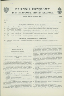 Dziennik Urzędowy Rady Narodowej Miasta Krakowa. 1981, nr 6 (30 kwietnia)