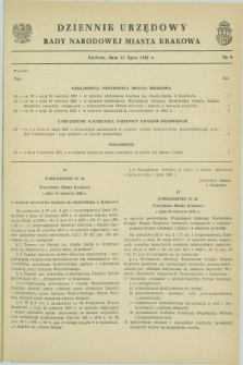 Dziennik Urzędowy Rady Narodowej Miasta Krakowa. 1981, nr 9 (31 lipca)