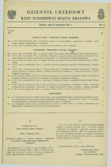 Dziennik Urzędowy Rady Narodowej Miasta Krakowa. 1981, nr 13 (25 listopada)