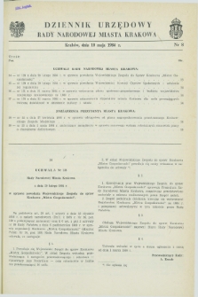 Dziennik Urzędowy Rady Narodowej Miasta Krakowa. 1984, nr 8 (10 maja)