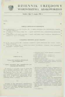 Dziennik Urzędowy Województwa Krakowskiego. 1984, nr 4 (13 sierpnia)