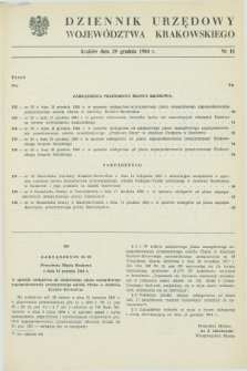 Dziennik Urzędowy Województwa Krakowskiego. 1984, nr 11 (29 grudnia)