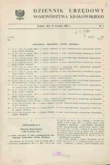 Dziennik Urzędowy Województwa Krakowskiego. 1985, nr 1 (15 stycznia)