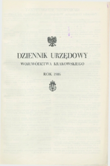 Dziennik Urzędowy Województwa Krakowskiego. 1986, Skorowidz alfabetyczny
