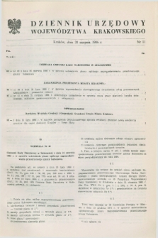 Dziennik Urzędowy Województwa Krakowskiego. 1986, nr 11 (28 sierpnia)