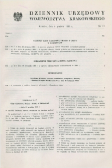 Dziennik Urzędowy Województwa Krakowskiego. 1986, nr 15 (6 grudnia)