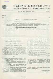 Dziennik Urzędowy Województwa Krakowskiego. 1987, nr 15 (30 grudnia)