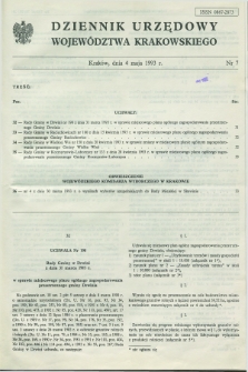 Dziennik Urzędowy Województwa Krakowskiego. 1993, nr 7 (4 maja)
