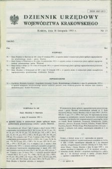 Dziennik Urzędowy Województwa Krakowskiego. 1993, nr 15 (30 listopada)