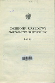 Dziennik Urzędowy Województwa Krakowskiego. 1994, Skorowidz alfabetyczny